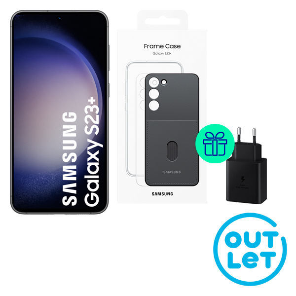 Galaxy S23+ 512Gb Phantom Black + Pack Frame Case and 45W Power Adapter as a gift - Outlet