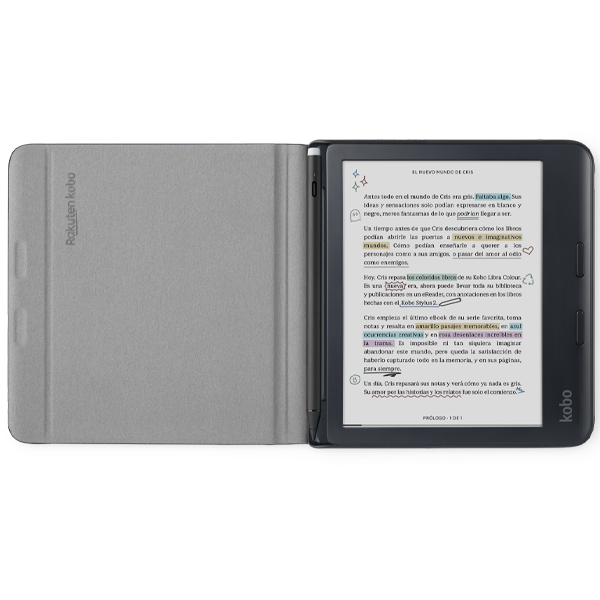 Ebook Kobo LIBRA Color 7" con funda Notebook Cover y Stylus pen